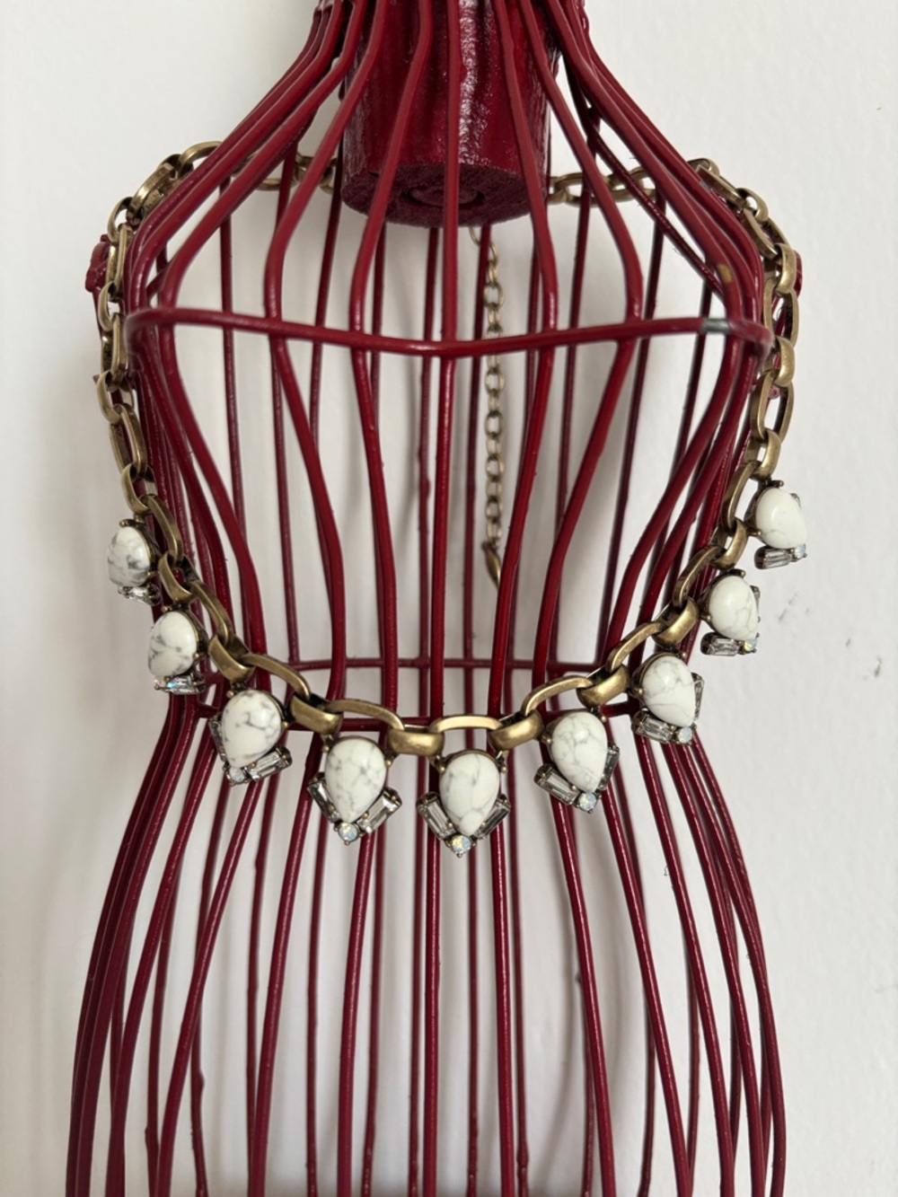 Chloe + Isabel White Stone Chain Statement Necklace